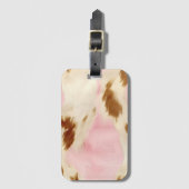 Blush Pink Creme White Gold Cowhide Gepäckanhänger (Vorderseite Vertikal)