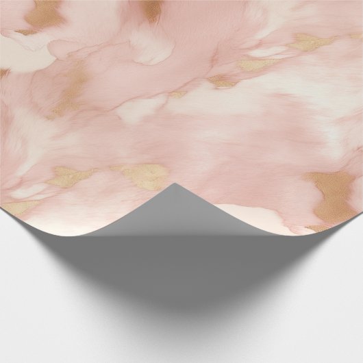 Blush Pink Creme White Gold Cowhide Geschenkpapier (Ecke)