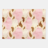 Blush Pink Creme White Gold Cowhide Geschenkpapier Set (Vorderseite 2)