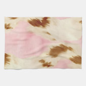Blush Pink Creme White Gold Cowhide Geschirrtuch (Horizontal)