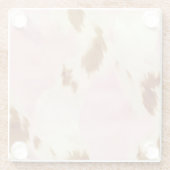 Blush Pink Creme White Gold Cowhide Glasuntersetzer (Rückseite)