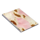 Blush Pink Creme White Gold Cowhide Notizblock (Rechte Seite)