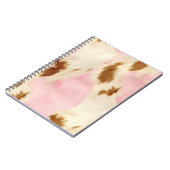 Blush Pink Creme White Gold Cowhide Notizblock (Linke Seite)