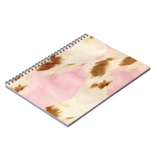 Blush Pink Creme White Gold Cowhide Notizblock (Linke Seite)