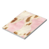 Blush Pink Creme White Gold Cowhide Notizblock (Rotiert)
