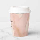 Blush Pink Creme White Gold Cowhide Pappbecher (Links)