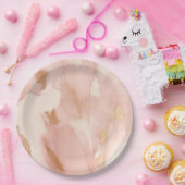 Blush Pink Creme White Gold Cowhide Pappteller (Party)