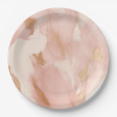 Blush Pink Creme White Gold Cowhide Pappteller (Vorderseite)