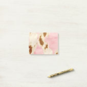Blush Pink Creme White Gold Cowhide Post-it Klebezettel (Auf Schreibtisch)
