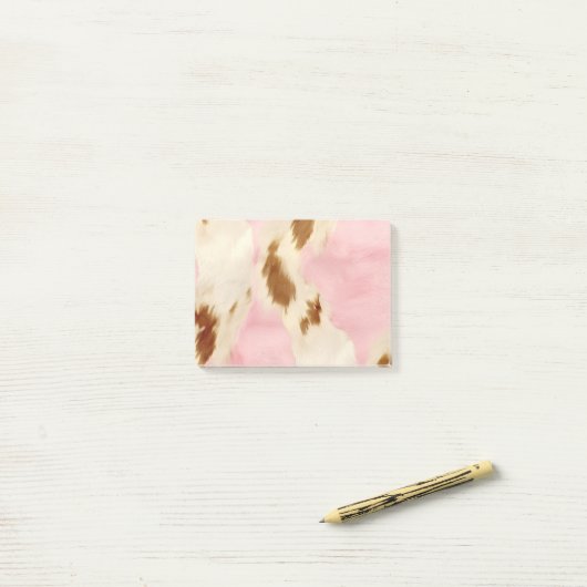 Blush Pink Creme White Gold Cowhide Post-it Klebezettel (Auf Schreibtisch)