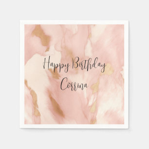 Blush Pink Creme White Gold Cowhide Serviette
