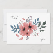 Blush Pink Cross Bloral Foto Taufe Dankeskarte (Rückseite)