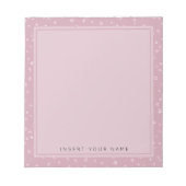 Blush Pink Crystal Confetti Notepad 5.5" x 6" Notizblock (Vorderseite)