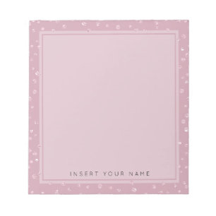 Blush Pink Crystal Confetti Notepad 5.5" x 6" Notizblock
