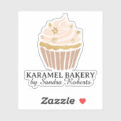 Blush Pink Cupcake Bäckerei Business Cut Sticker (Blatt)