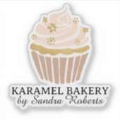 Blush Pink Cupcake Bäckerei Business Cut Sticker (Vorderseite)