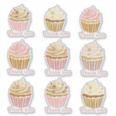 Blush Pink Cupcake Danke, dass du Vinyl Sticker ge (Vorderseite)