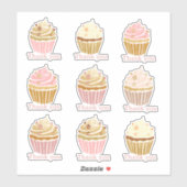 Blush Pink Cupcake Danke, dass du Vinyl Sticker ge (Blatt)