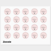 Blush Pink Custom Danke Stickers mit QR Code (Blatt)