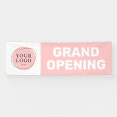 Blush Pink Custom Logo Grand Opening Business Banner (Horizontal)
