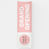 Blush Pink Custom Logo Grand Opening Business Banner (Vertikal)