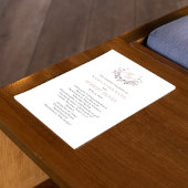 Blush Pink Custom Monogram Wedding Program