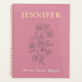 Blush Pink Custom Name Notebook – Sweet & Soft Planer