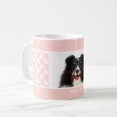 Blush Pink Custom Pet Foto mit weißen Pasten und N Kaffeetasse (Vorderseite Links)
