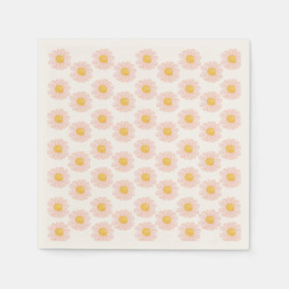 Blush Pink Daisy 1. Geburtstag Party Serviette