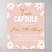 Blush Pink Daisy Birthday Time Kapsel Poster (Vorne)