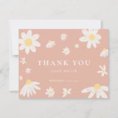 Blush Pink Daisy Danke-Karte Mitteilungskarte (Vorderseite)