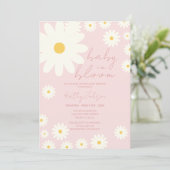 Blush Pink Daisy Floral Baby in Blütendusche Einladung (Stehend Vorderseite)