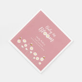 Blush Pink Daisy Floral Baby in Blütendusche Serviette (Ecke)