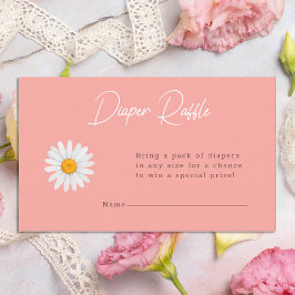 Blush Pink Daisy Floral Baby Shower Diaper Raffle Begleitkarte