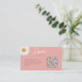 Blush Pink Daisy Floral Baby Shower Registry Begleitkarte (Stehend Vorderseite)