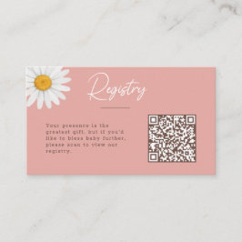 Blush Pink Daisy Floral Baby Shower Registry Begleitkarte