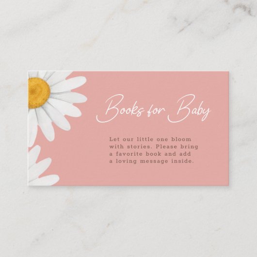 Blush Pink Daisy Floral Books for Baby Begleitkarte (Vorderseite)