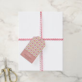 Blush Pink Daisy Floral Pattern Baby Shower Geschenkanhänger (Mit Garn)