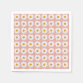Blush Pink Daisy Floral Pattern Baby Shower Party Serviette (Vorderseite)