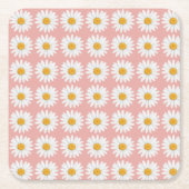 Blush Pink Daisy Floral Pattern Baby Shower Rechteckiger Pappuntersetzer (Vorderseite)