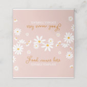 Blush Pink Daisy Geburtstagsparty Platzkarte (Außenseite Aufgefaltet)