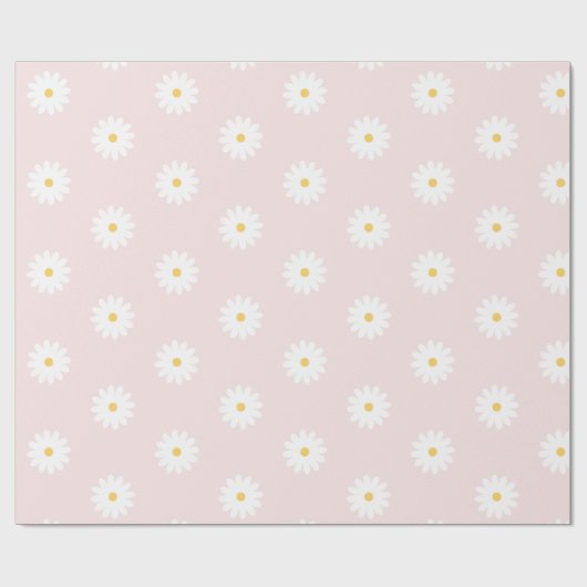 Blush Pink Daisy Geschenkpapier (Flach)