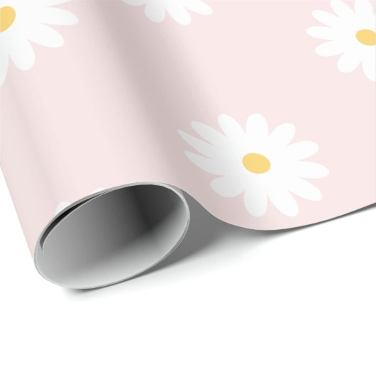 Blush Pink Daisy Geschenkpapier (Rolleneckpunkt)