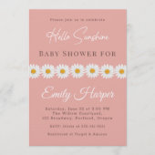 Blush Pink Daisy Hello Sunshine Floral Baby Shower Einladung (Vorderseite)