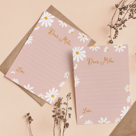 Blush Pink Daisy Time Kapsel Notiz-Karte Dankeskarte