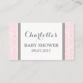 Blush Pink Damask Babydusche Reservierungskarte Begleitkarte (Rückseite)