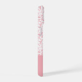 Blush Pink Damask Muster Monogram iPhone 14 Fall 15 Hülle (Rechte Seite)