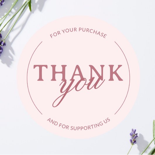 Blush Pink Danke, Frau Minimalistische Aufkleber