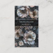 Blush Pink Dark Flowers Visitenkarte (Vorderseite)