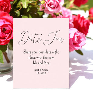 Blush Pink Date Jar Hochzeitsshower   Poster
